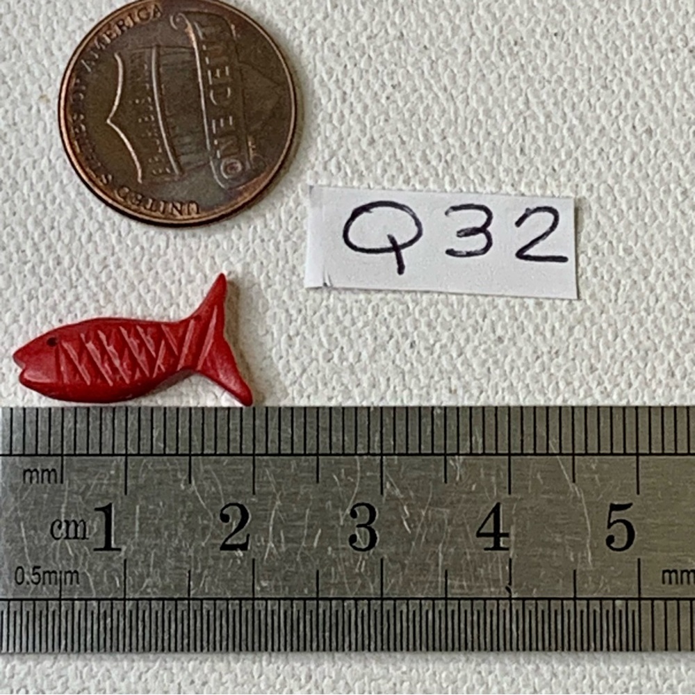 Native American Zuni Style Fish Fetish Bead Drilled Red Jasper Carved Animal .7" - Picture 10 of 11